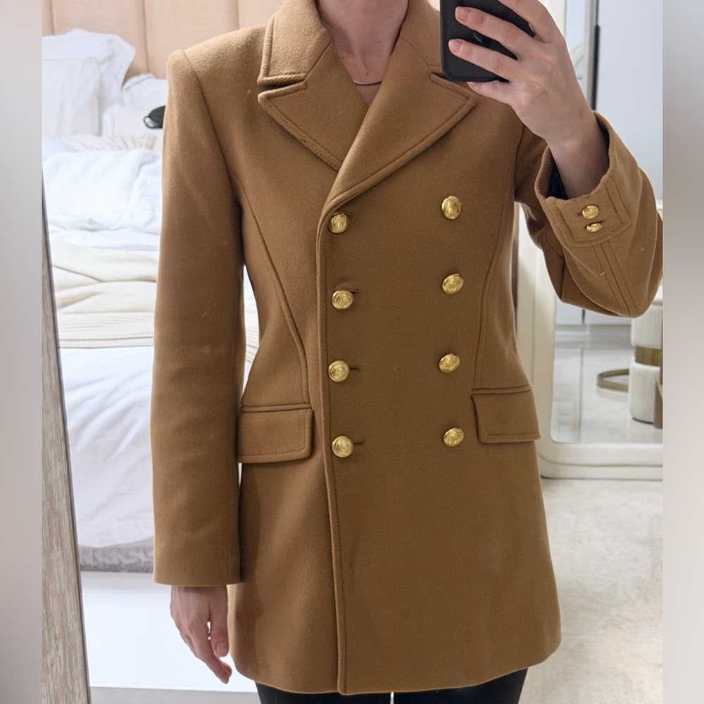 ZARA Camel Wool-Blend Coat